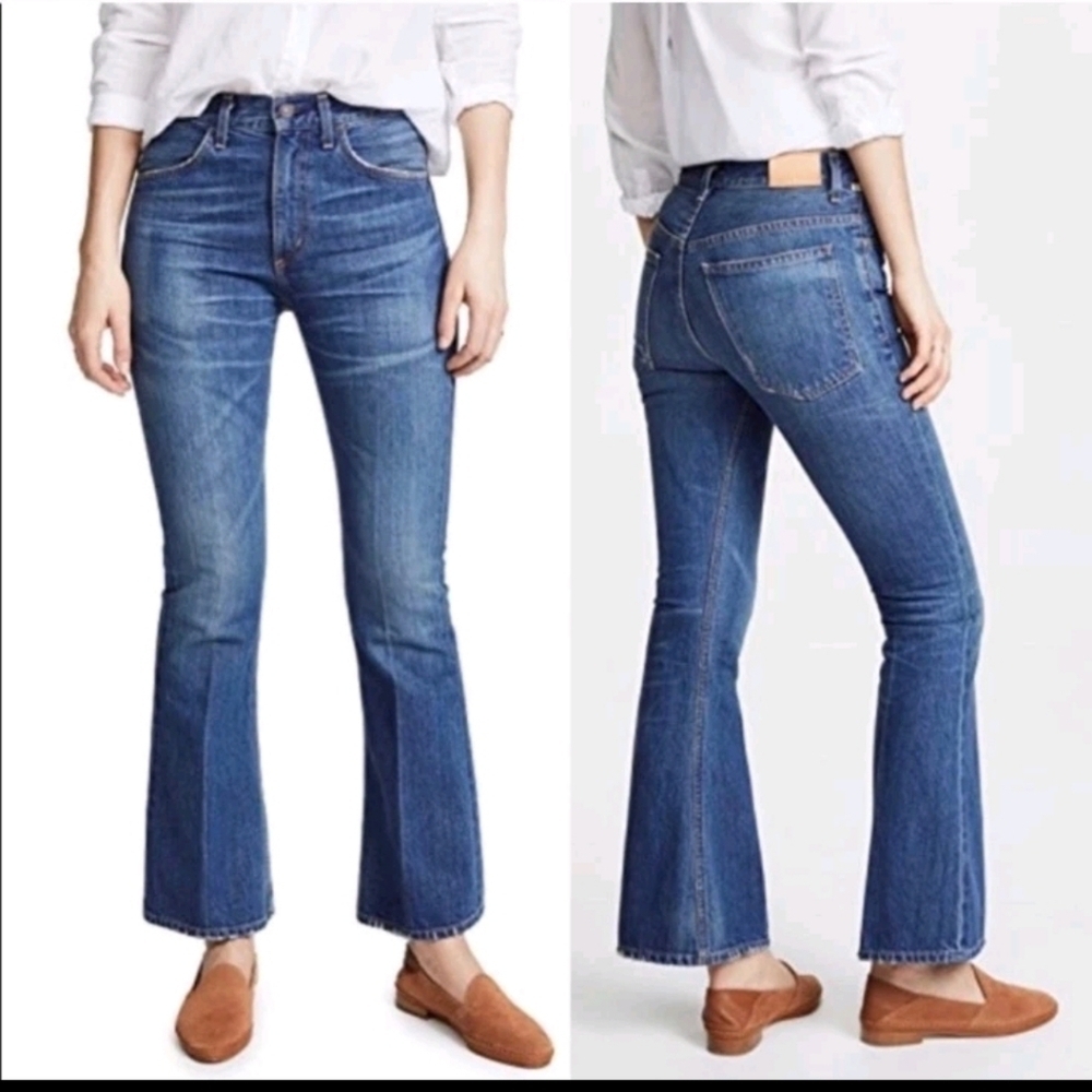 Citizens Of Humanity Womens Medium Wash Kaya Mid-Rise Kick Flare Jeans 29